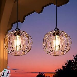 All Fortune 2 pack Battery Operated Chandeliers Pendants Waterproof‎ Remote